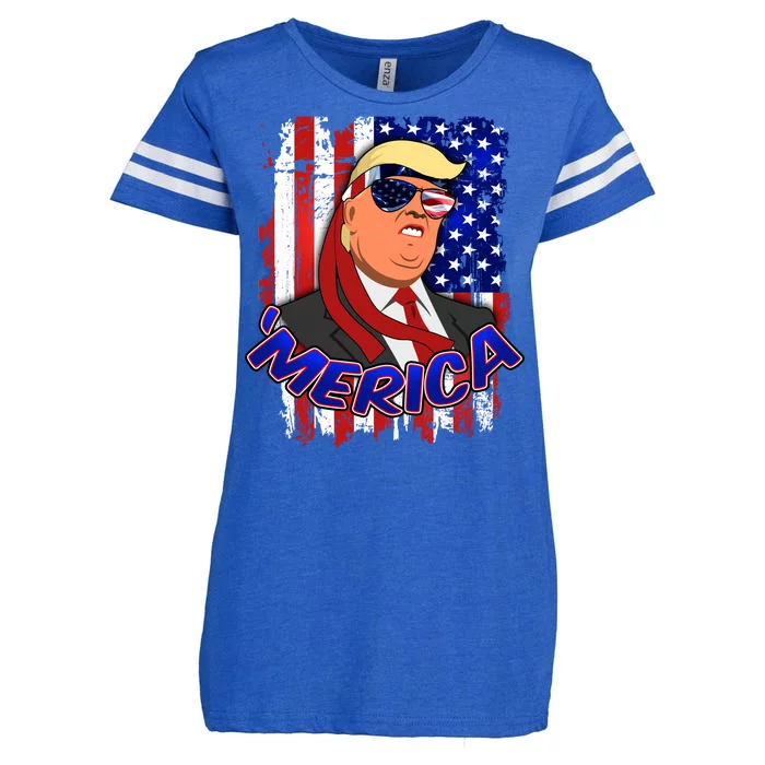 Merica Donald Trump Enza Ladies Jersey Football T-Shirt