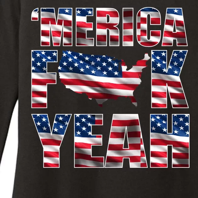 Merica Fck Yeah Womens CVC Long Sleeve Shirt