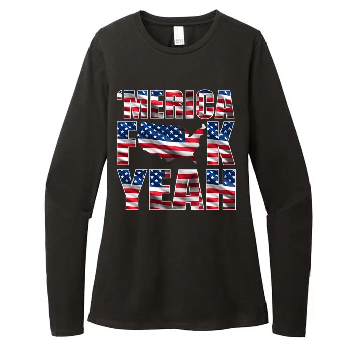 Merica Fck Yeah Womens CVC Long Sleeve Shirt