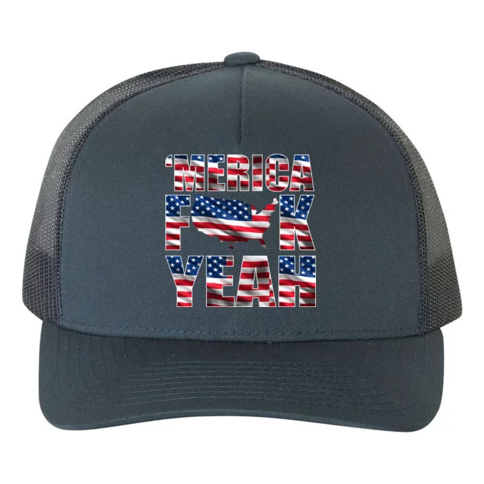 Merica Fck Yeah Yupoong Adult 5-Panel Trucker Hat