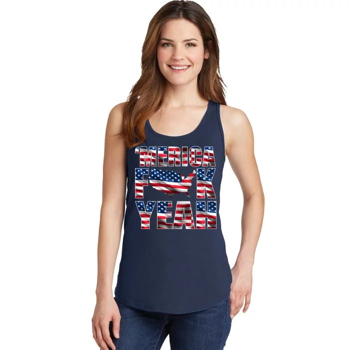 Merica Fck Yeah Ladies Essential Tank