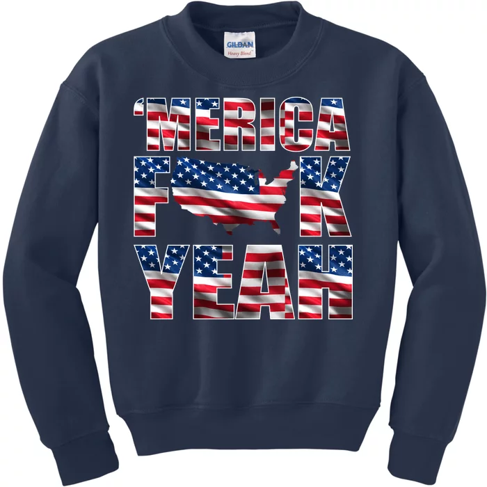 Merica Fck Yeah Kids Sweatshirt