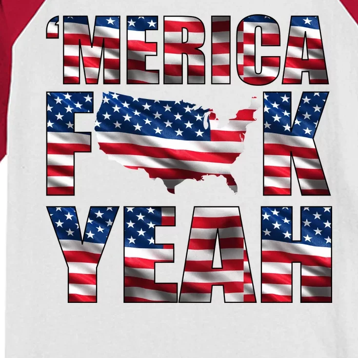 Merica Fck Yeah Kids Colorblock Raglan Jersey