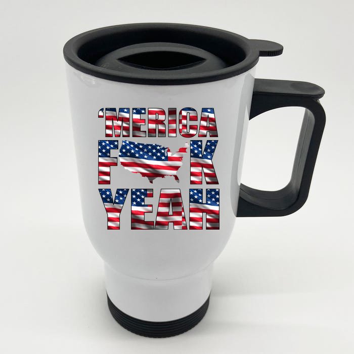 Merica Fck Yeah Front & Back Stainless Steel Travel Mug