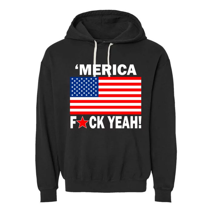 Merica F*ck Yeah! USA Garment-Dyed Fleece Hoodie