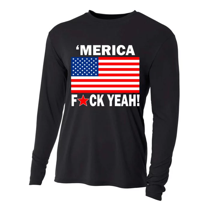 Merica F*ck Yeah! USA Cooling Performance Long Sleeve Crew