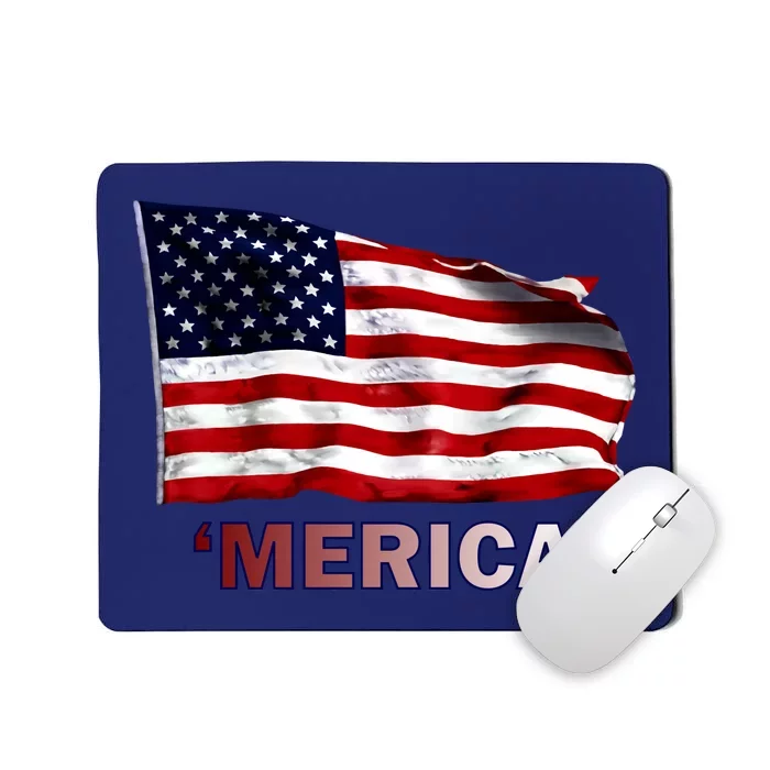 Merica Flag Wave Mousepad