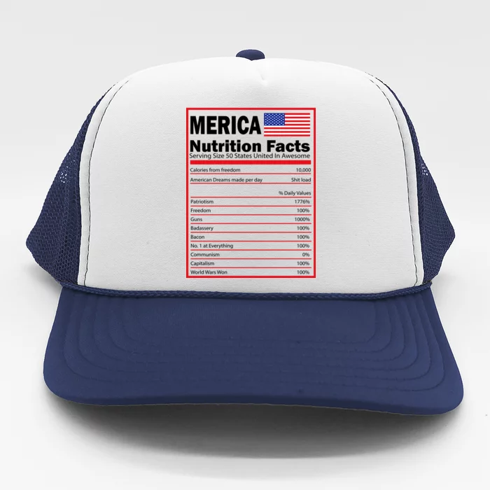 Merica Nutrition Facts Trucker Hat