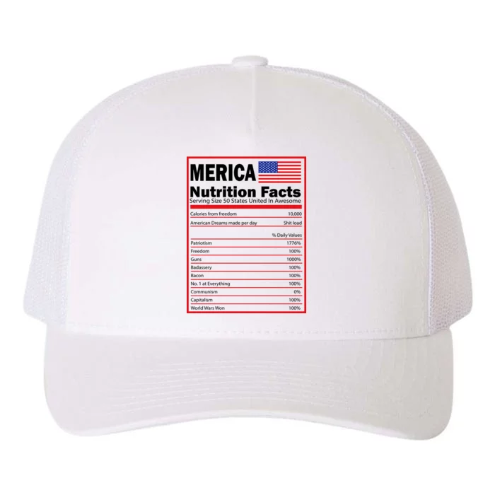 Merica Nutrition Facts Yupoong Adult 5-Panel Trucker Hat