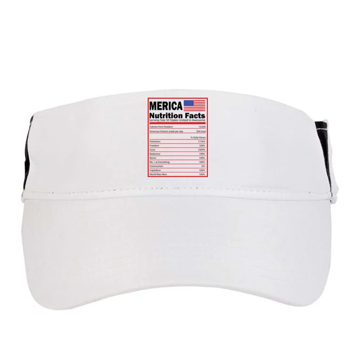 Merica Nutrition Facts Adult Drive Performance Visor