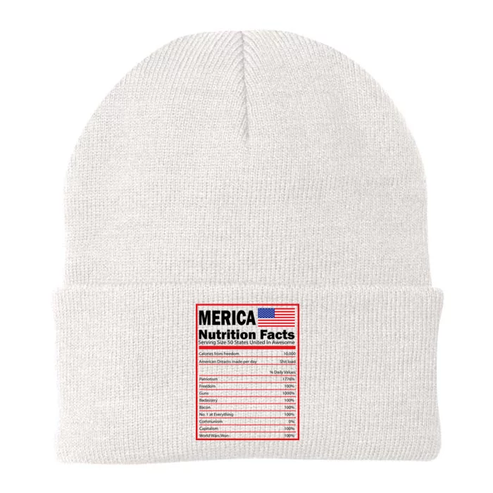 Merica Nutrition Facts Knit Cap Winter Beanie