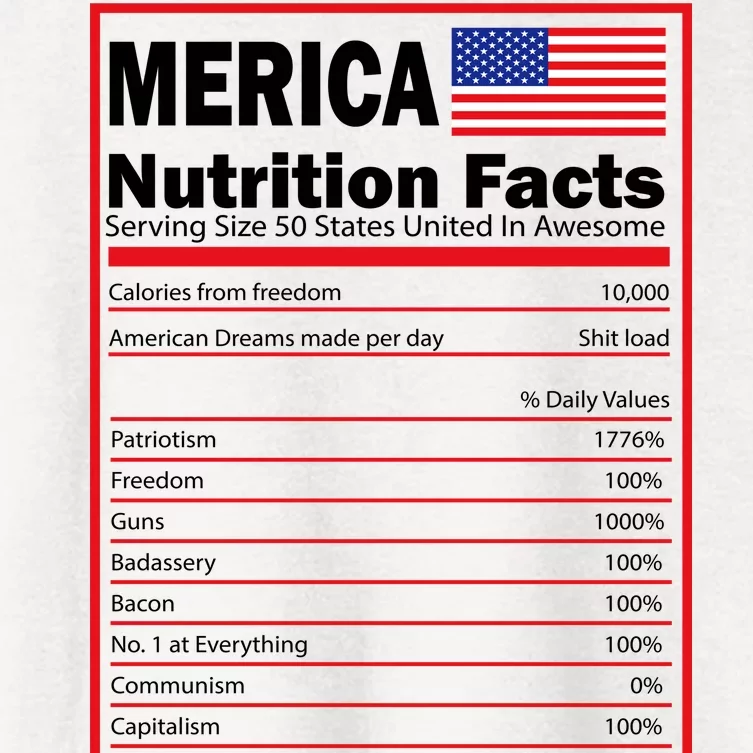 Merica Nutrition Facts Women's Crop Top Tee