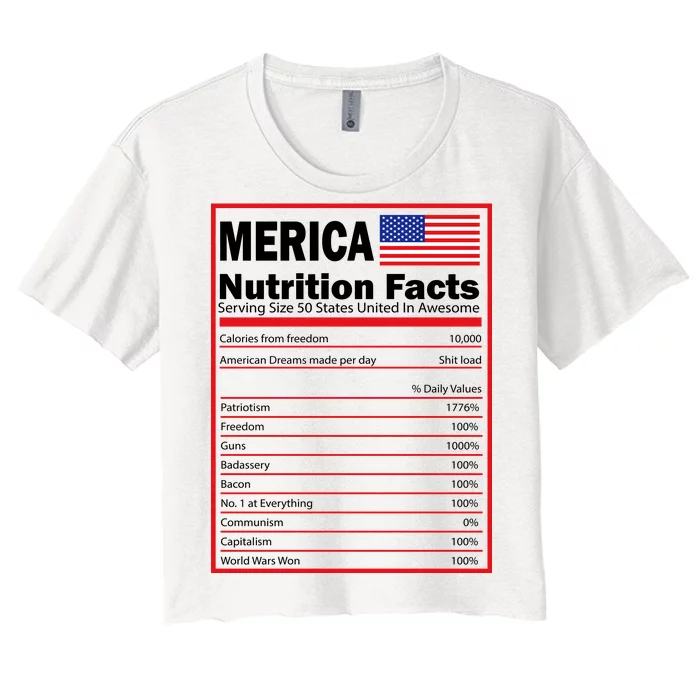 Merica Nutrition Facts Women's Crop Top Tee