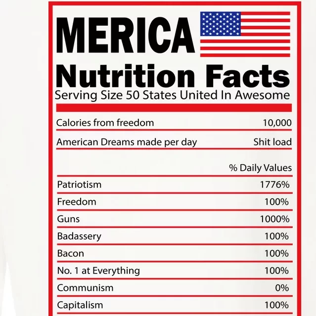 Merica Nutrition Facts Cropped Pullover Crew