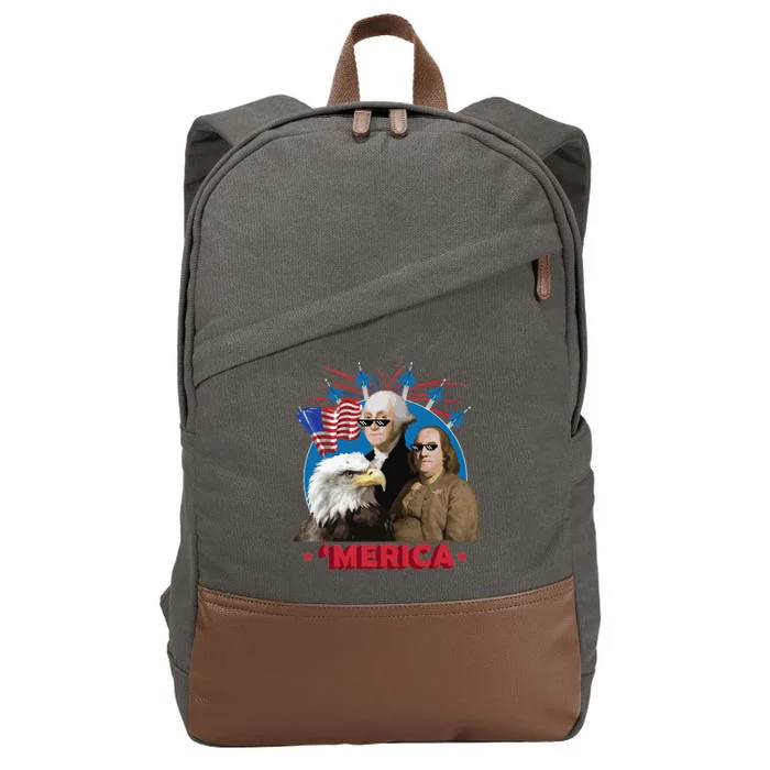 Merica Patriotic Party Cotton Canvas Backpack