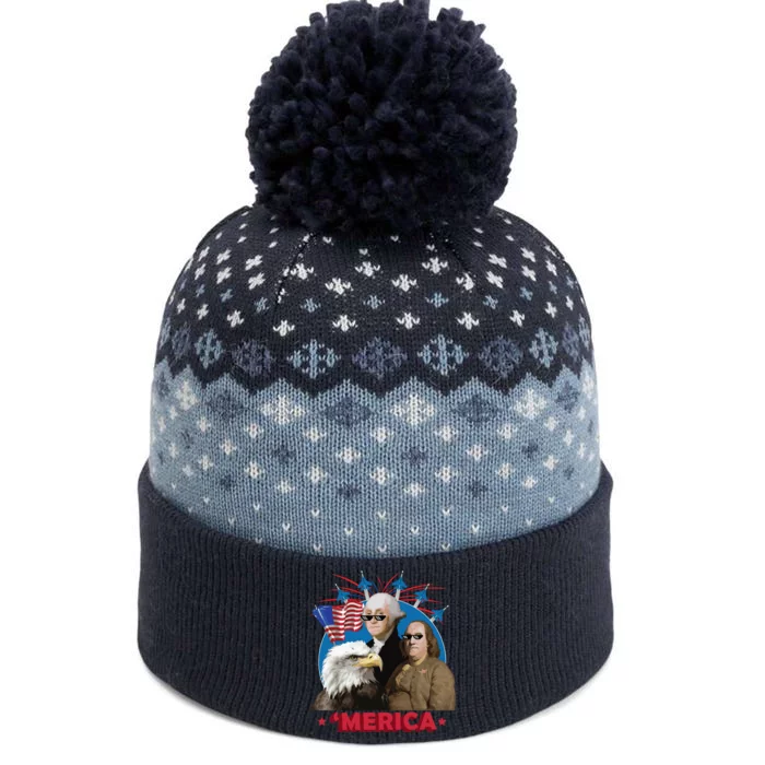 Merica Patriotic Party The Baniff Cuffed Pom Beanie