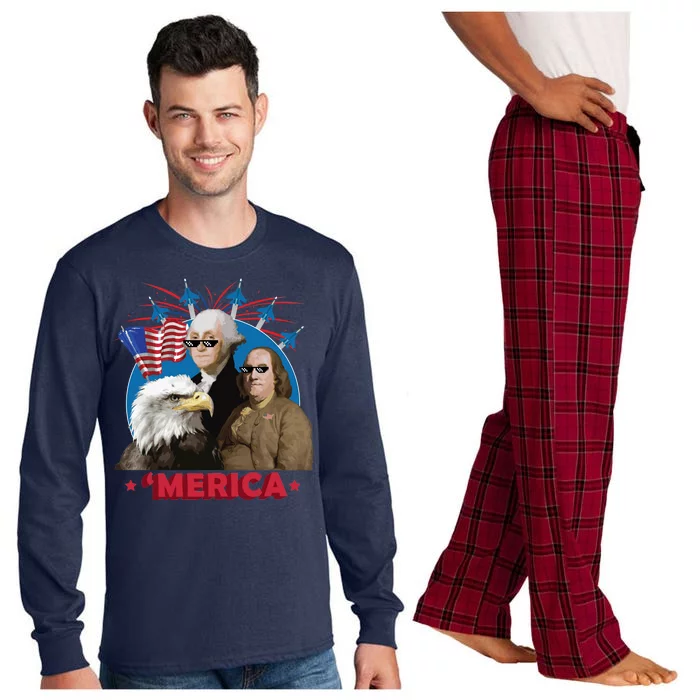 Merica Patriotic Party Long Sleeve Pajama Set