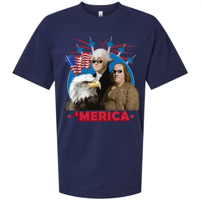 Merica Patriotic Party Sueded Cloud Jersey T-Shirt