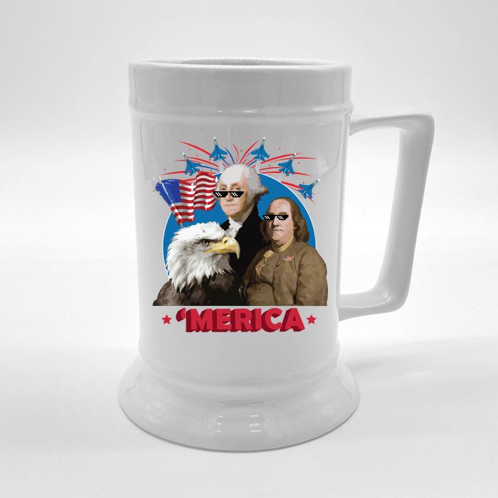 Merica Patriotic Party Front & Back Beer Stein