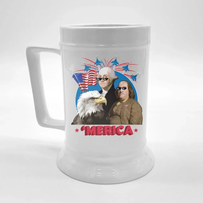 Merica Patriotic Party Front & Back Beer Stein