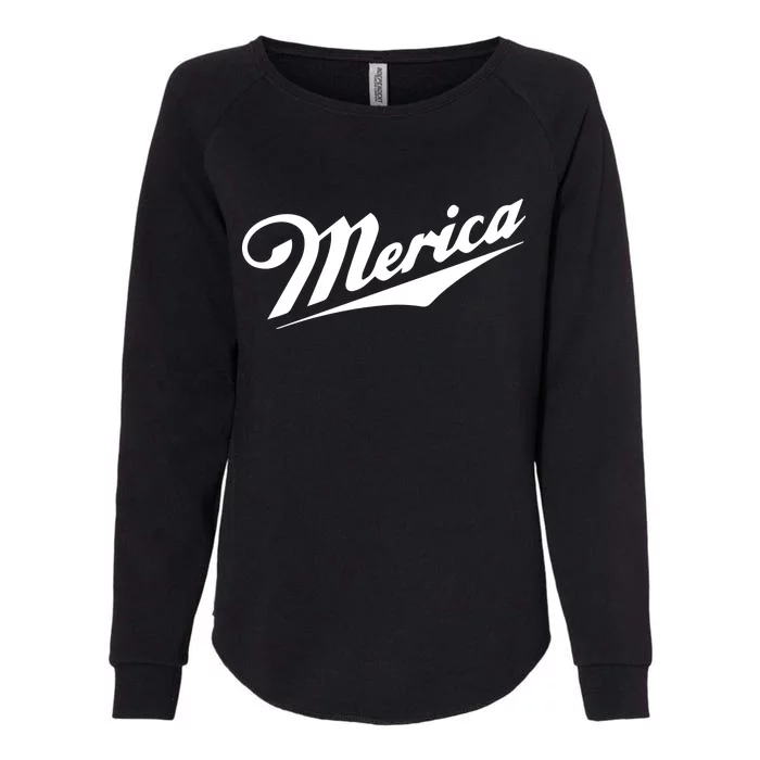 Merica Simple Logo Womens California Wash Sweatshirt