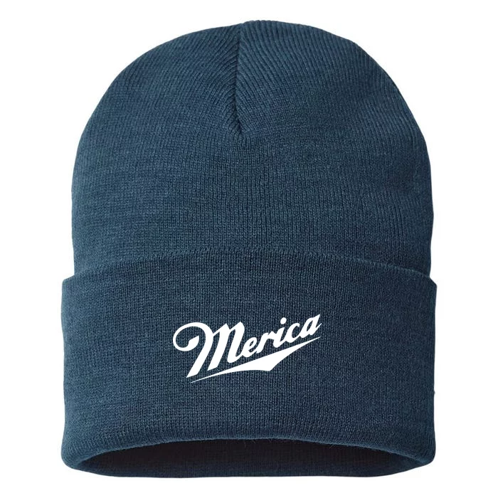 Merica Simple Logo Sustainable Knit Beanie