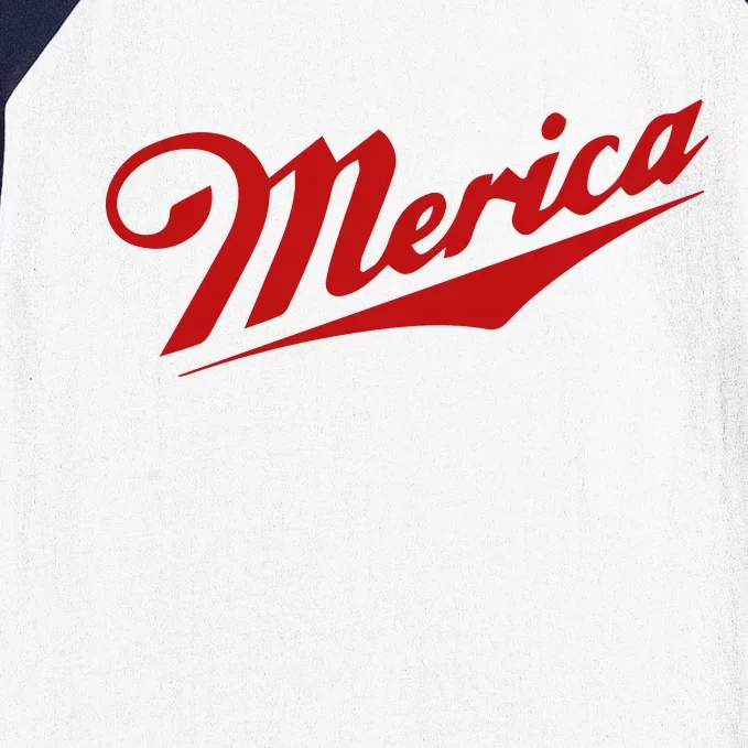 Merica Simple Logo Baseball Sleeve Shirt