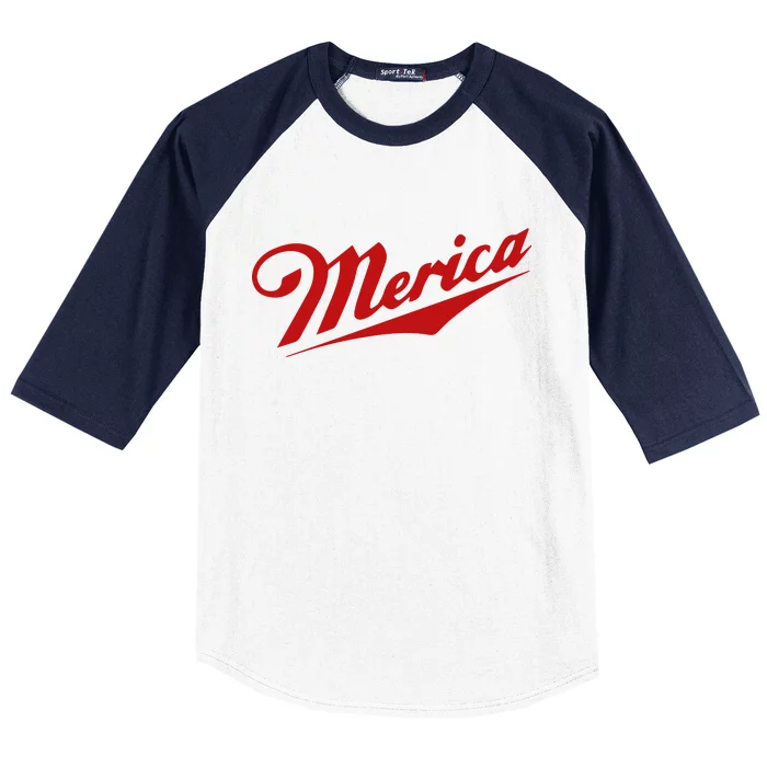 Merica Simple Logo Baseball Sleeve Shirt