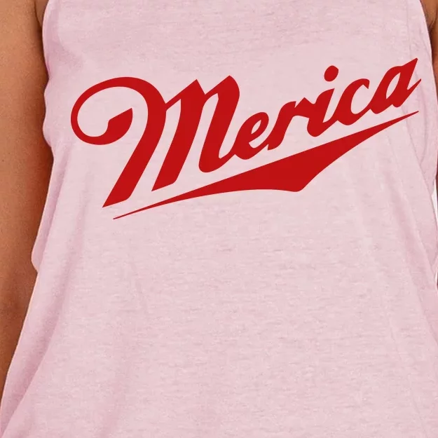 Merica Simple Logo Women's Knotted Racerback Tank