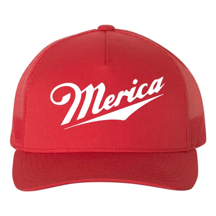 Merica Simple Logo Yupoong Adult 5-Panel Trucker Hat