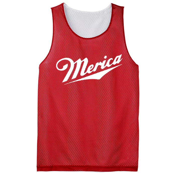 Merica Simple Logo Mesh Reversible Basketball Jersey Tank