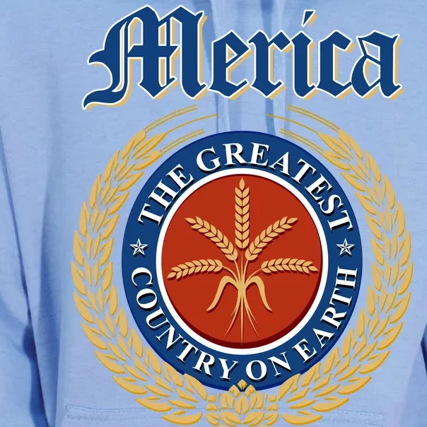 Merica The Greatest Country On Earth Beer Label Unisex Surf Hoodie