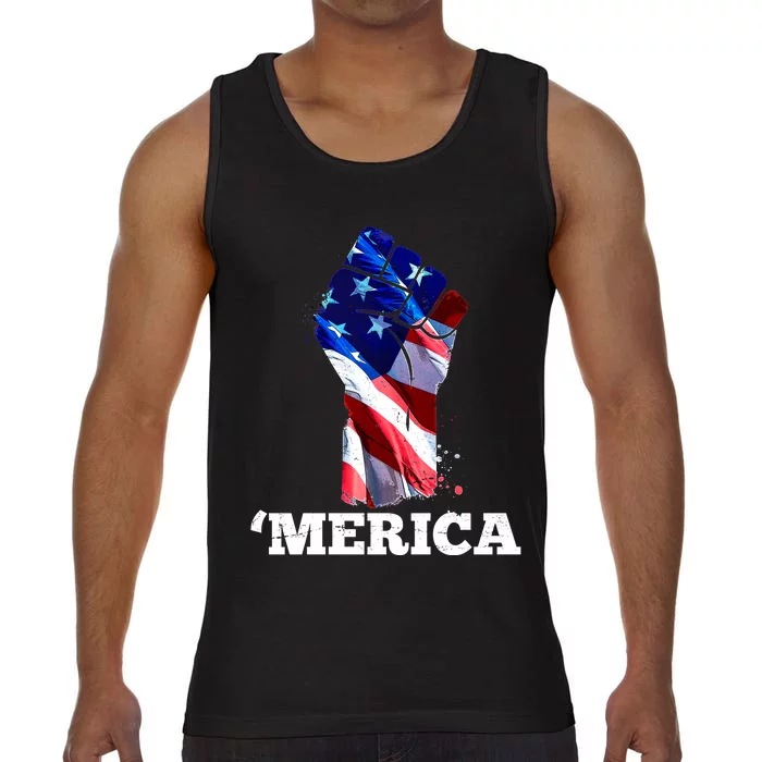 Merica USA American Flag Fist Comfort Colors® Tank Top