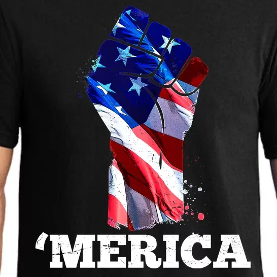 Merica USA American Flag Fist Pajama Set