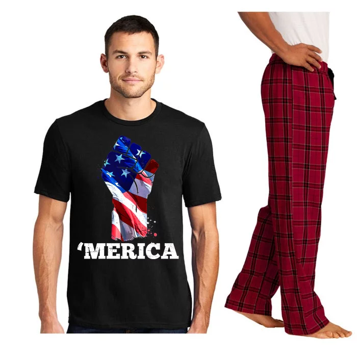 Merica USA American Flag Fist Pajama Set