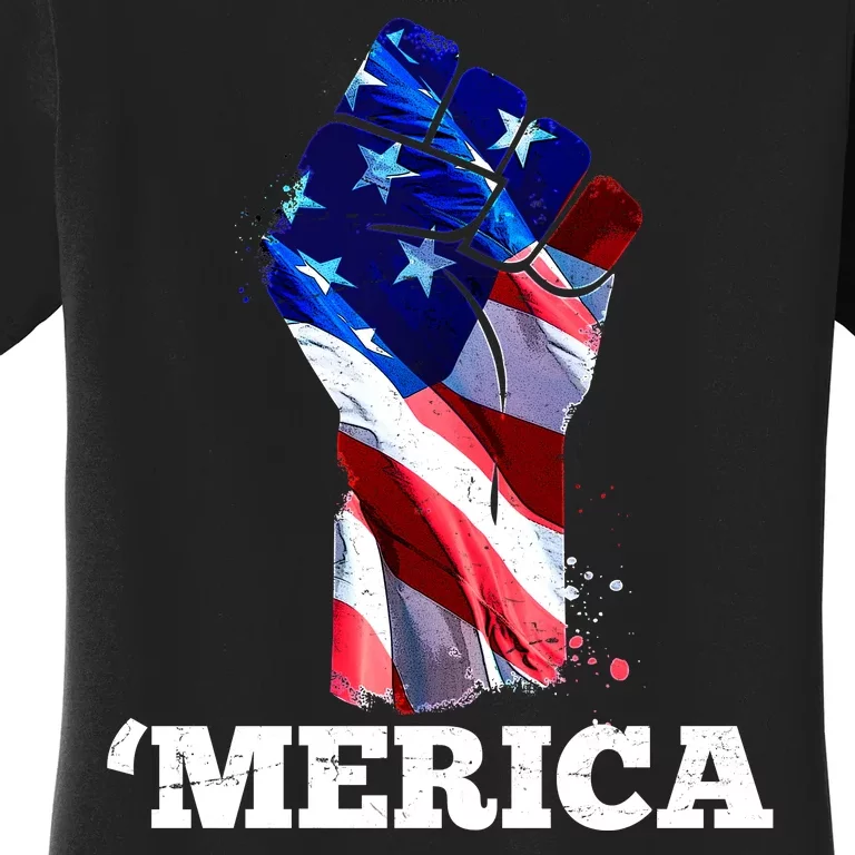 Merica USA American Flag Fist Women's T-Shirt