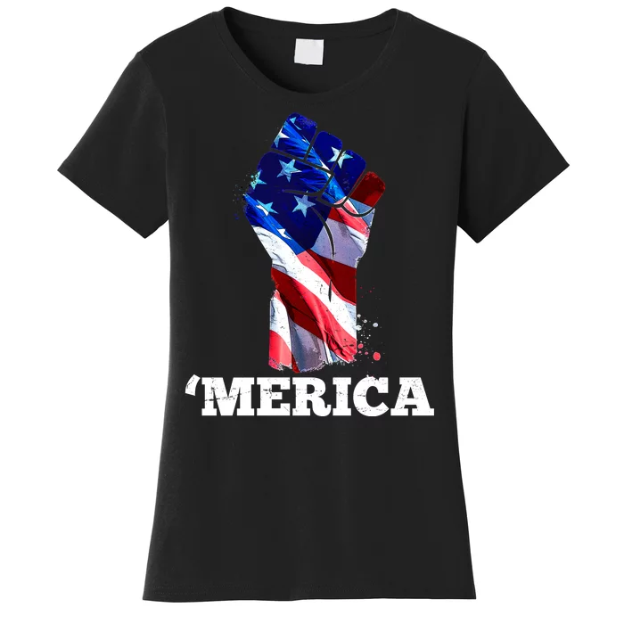 Merica USA American Flag Fist Women's T-Shirt