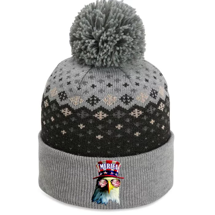 Merica USA Eagle The Baniff Cuffed Pom Beanie