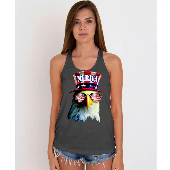 Merica USA Eagle Women's Knotted Racerback Tank