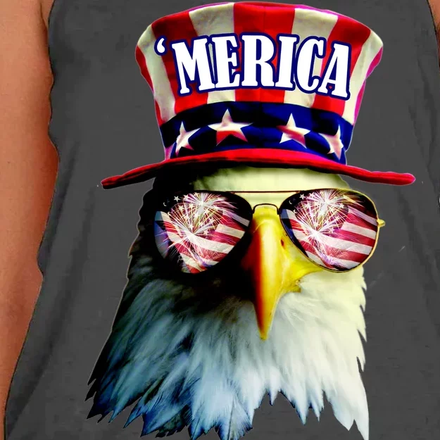 Merica USA Eagle Women's Knotted Racerback Tank