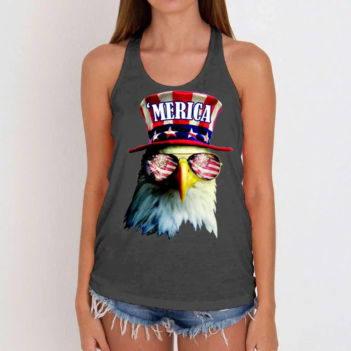 Merica USA Eagle Women's Knotted Racerback Tank