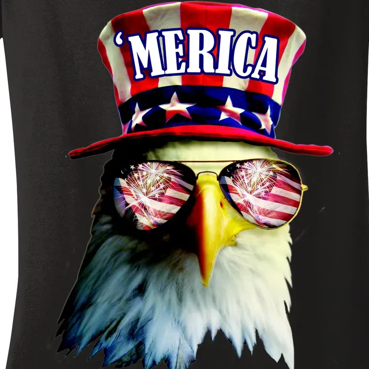 Merica USA Eagle Women's V-Neck T-Shirt