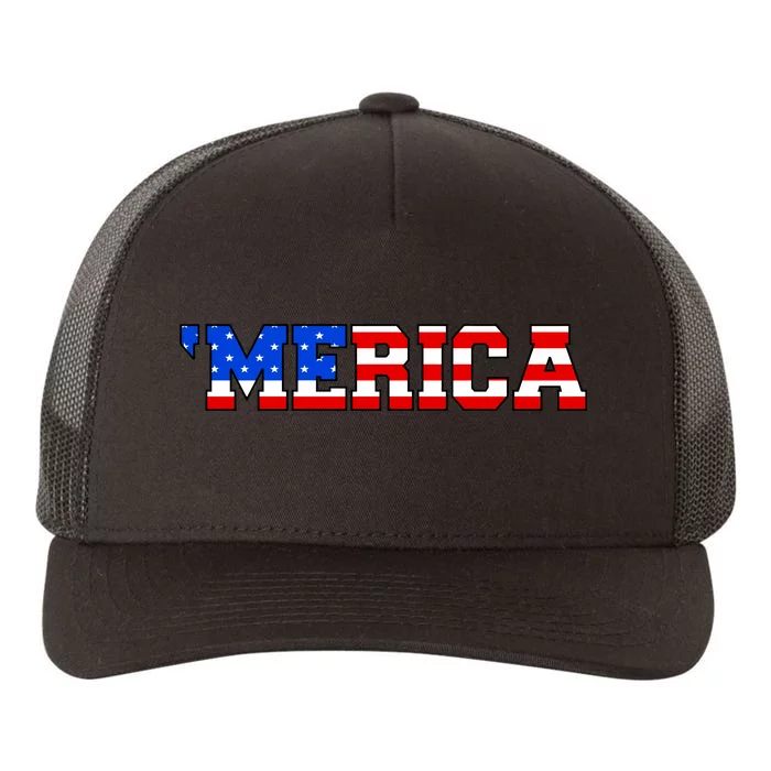 Merica USA Logo Yupoong Adult 5-Panel Trucker Hat