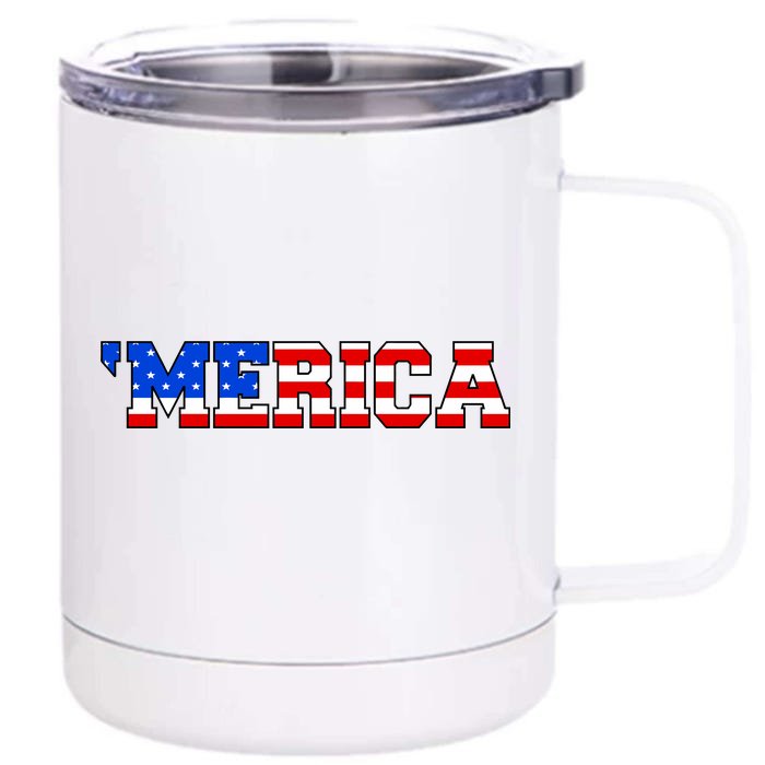 Merica USA Logo Front & Back 12oz Stainless Steel Tumbler Cup