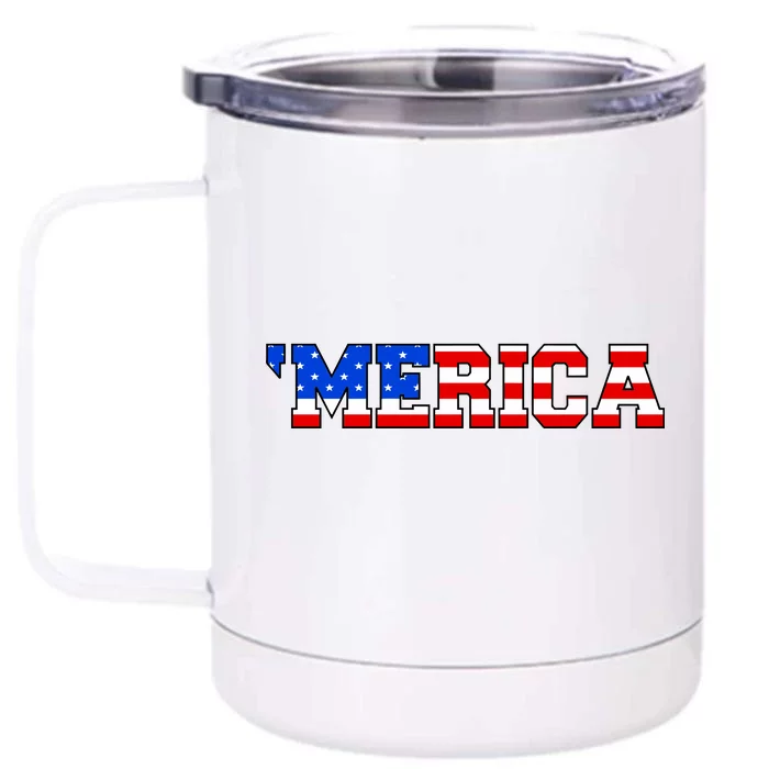 Merica USA Logo Front & Back 12oz Stainless Steel Tumbler Cup