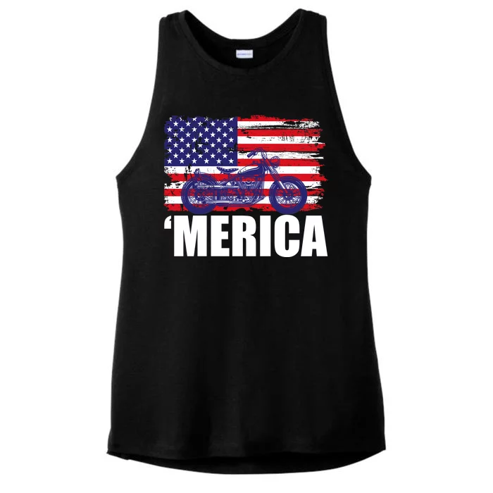 Merica USA Motorcycle Ladies Tri-Blend Wicking Tank