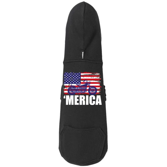 Merica USA Motorcycle Doggie 3-End Fleece Hoodie