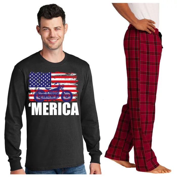 Merica USA Motorcycle Long Sleeve Pajama Set