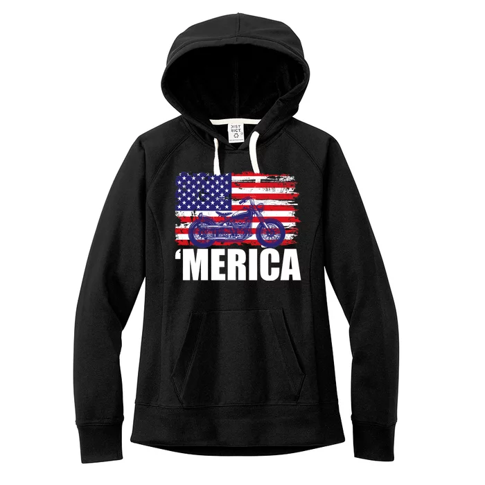 Merica USA Motorcycle Women's Fleece Hoodie