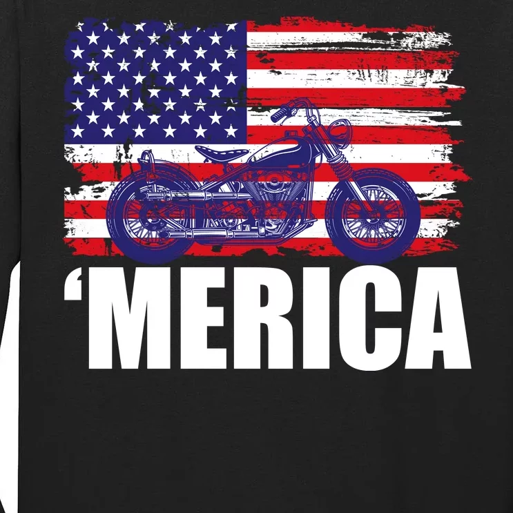 Merica USA Motorcycle Tall Long Sleeve T-Shirt